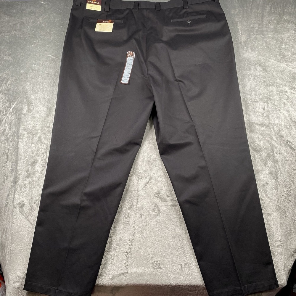 Oak Hill Pleated Premium Pants Mens Size 52x34 Black Dress Formal Chino NWT READ